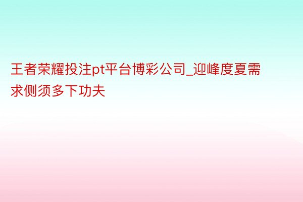 王者荣耀投注pt平台博彩公司_迎峰度夏需求侧须多下功夫
